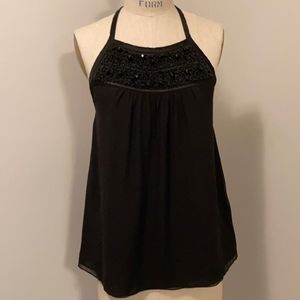 Banana Republic Silk beadefld halter top S/M